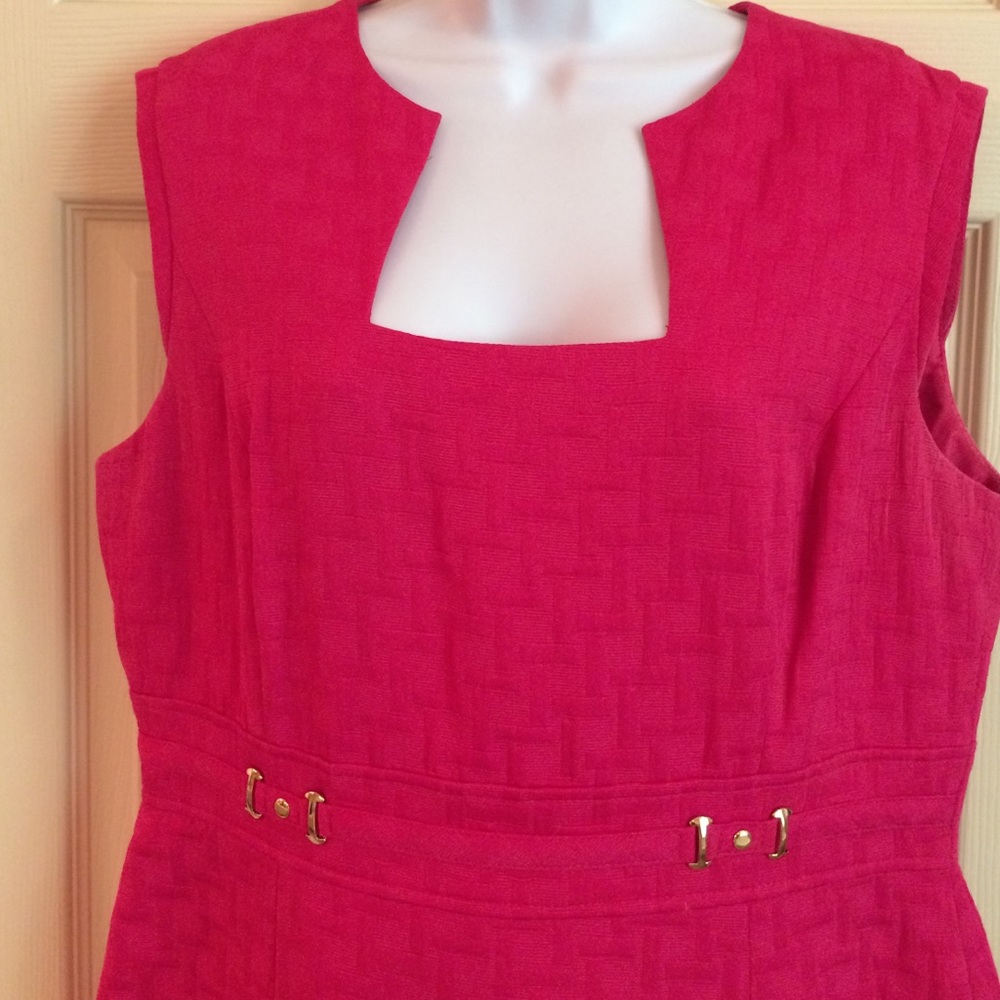 Tahari hot pink dress